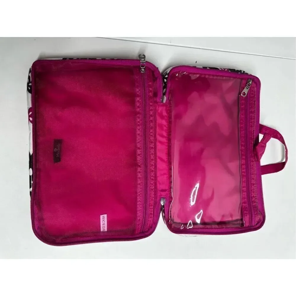 Modella Makeup Toiletry Case Pink Black Travel Case Organizer